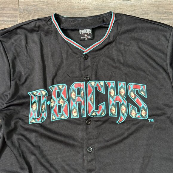 Gila River Arizona Diamondbacks Tribal Jersey Black Give Away Mens Size XL - Picture 4 of 14